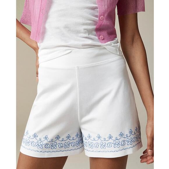J Crew Maryam Nassir Zadeh Embroidered Mini Shorts US Women's 14 Plus New - Picture 1 of 8